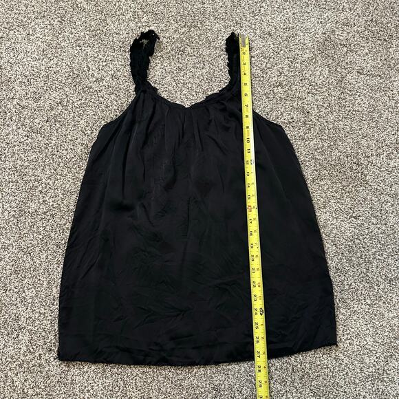 7 For All Mankind black silk tank top size M - Picture 9 of 14